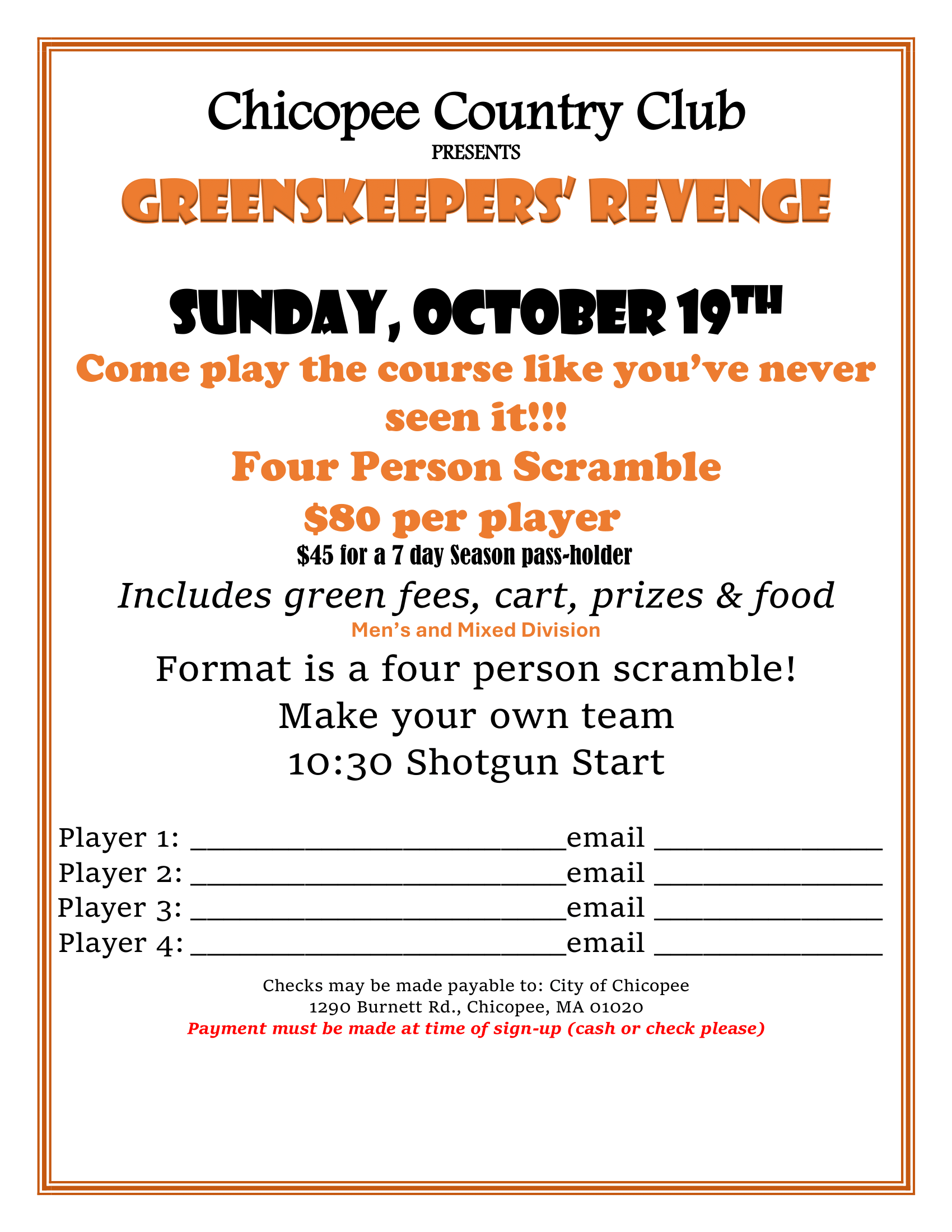 2025 Greenkeepers Revenge Sign Up